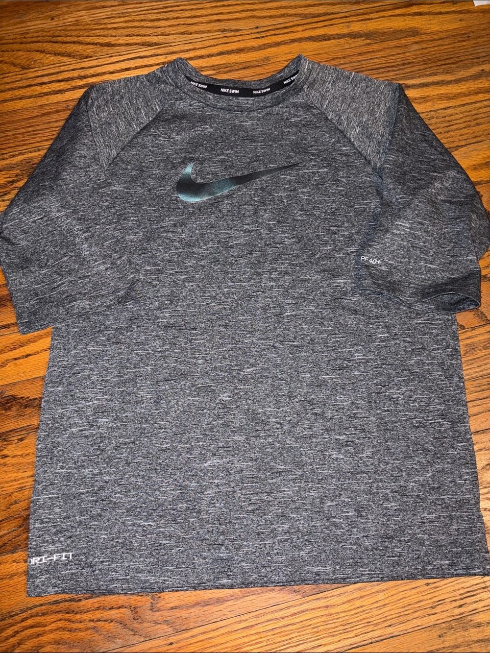 Nike Heather Gray Swim Shirt